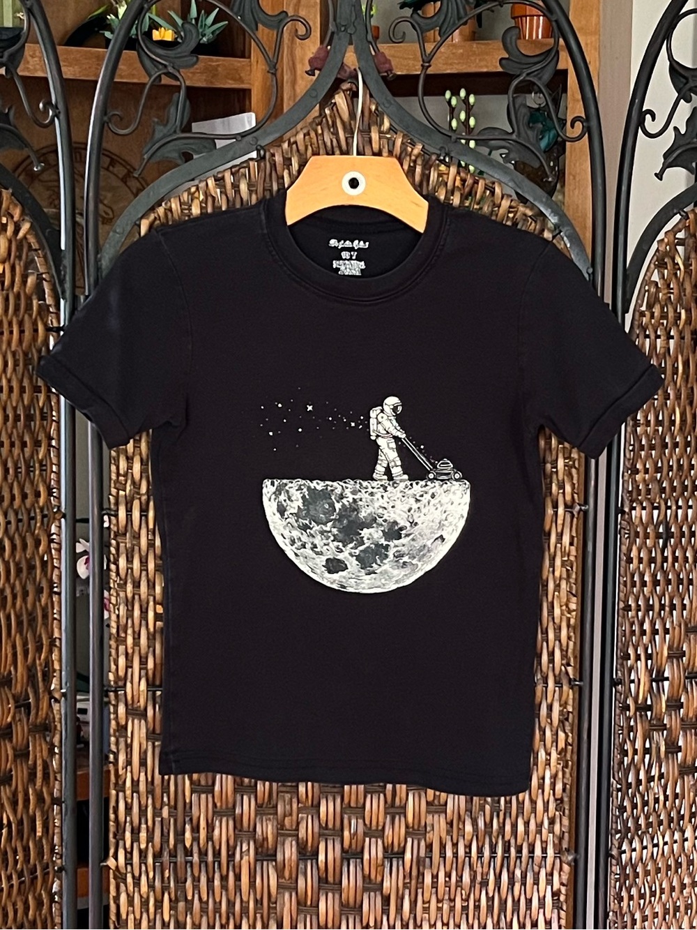10 Moon Mower Black Cotton T-Shirt
